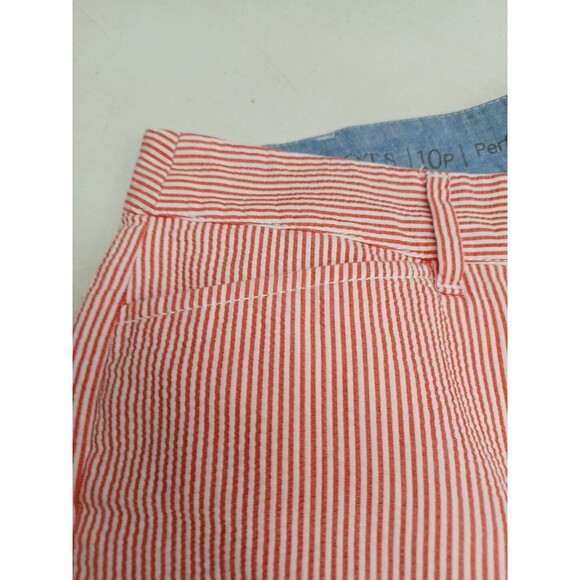 Ladies Talbots Perfect Crop Red White Striped Seersucker Capri Cropped Pants 10P - Picture 4 of 8